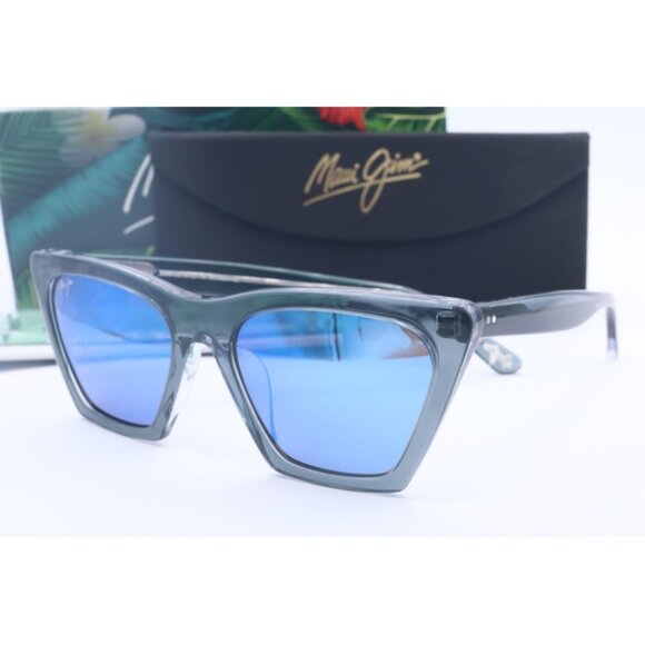 Maui Jim Kini Kini MJ 849-27E Translucent Cat Eye Sunglasses Blue polarized Lens main image 6